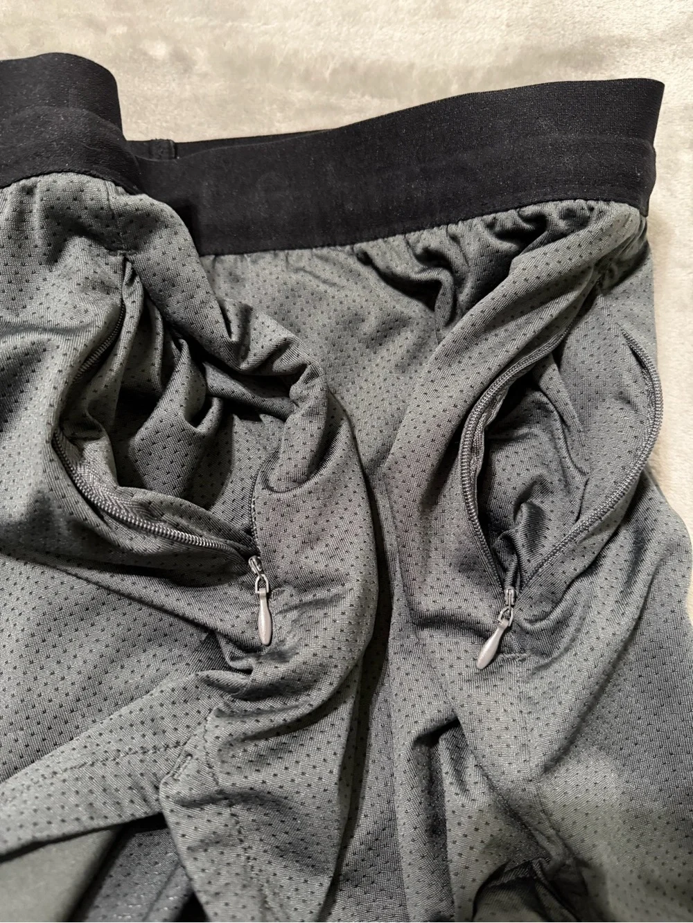 Young LA 2-in-1 Lined Running Shorts Grey Size Large